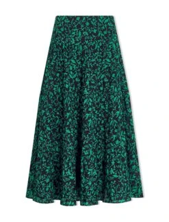 Sawyer Cotton Maxi Skirt - Green Bramble Print -The Modern Femme Sales WI23 SK181 SAWYER GREENBRAMBLEPRINT CO