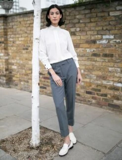 Clement New Wool Easy Waist Turn Up Trouser - Mid Grey -The Modern Femme Sales clement mid grey 37f53e15 f25a 41a5 9a99 34bbca0e9243