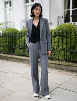 Terence Stretch Wool Wide Leg Trouser - Mid Grey -The Modern Femme Sales jordan terence 0a496a69 3400 4a1b 9856 dc6af6884a4b